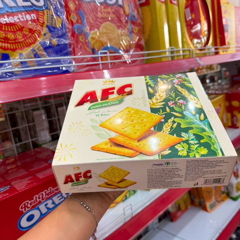 Sỉ bánh Afc Vị Rau - Bánh Kinh Đô Afc Dinh Dưỡng 279,5g (13 Gói x 21,5g)