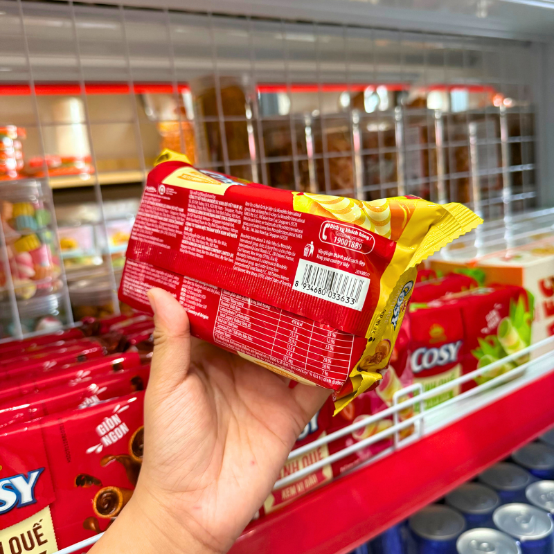 Bánh Quế Cosy (Vị Kem Lá Dứa, Vị Socola, Vị Dâu, Xoài Xí Muội) - Bánh Kinh Đô Cosy 117.6/Túi