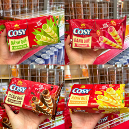 Bánh Quế Cosy (Vị Kem Lá Dứa, Vị Socola, Vị Dâu, Xoài Xí Muội) - Bánh Kinh Đô Cosy 117.6/Túi - BOQ01