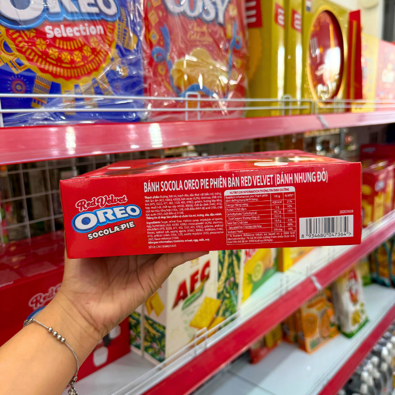 Sỉ bánh Oreo Pie Socola Pie Nhung Đỏ - Bánh Kinh Đô Oreo Đỏ 336g (12 Gói x 28g)