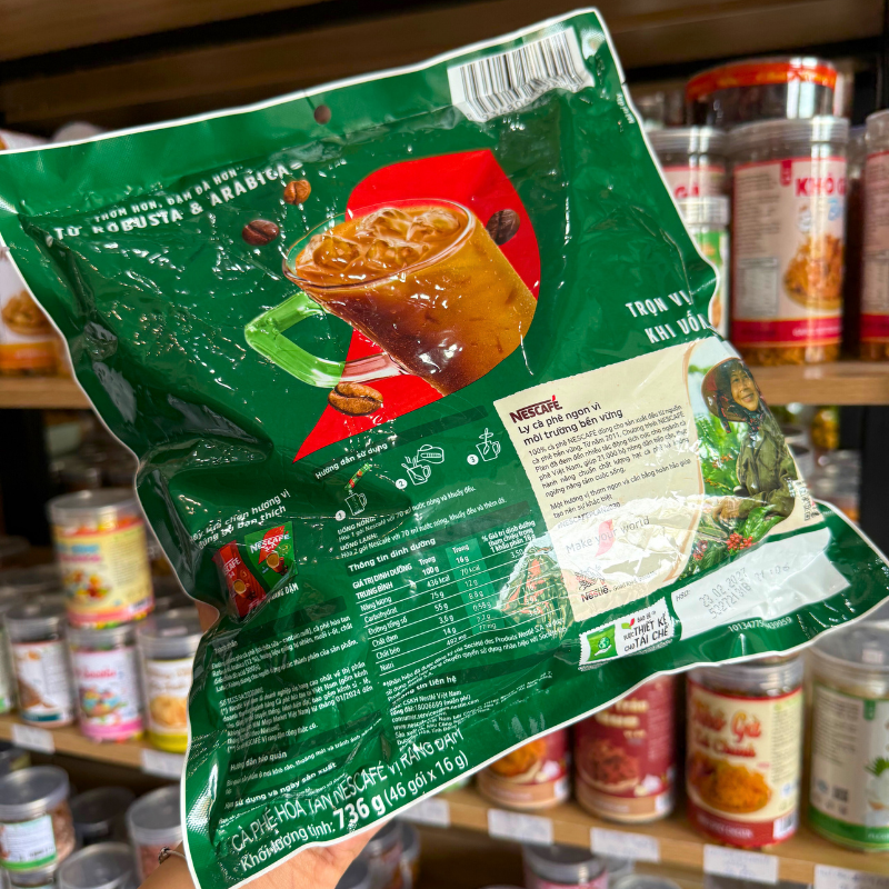 Cà Phê Sữa Hòa Tan NESCAFE 3in1 Vị Rang Đậm 736g (46 gói x 16g)