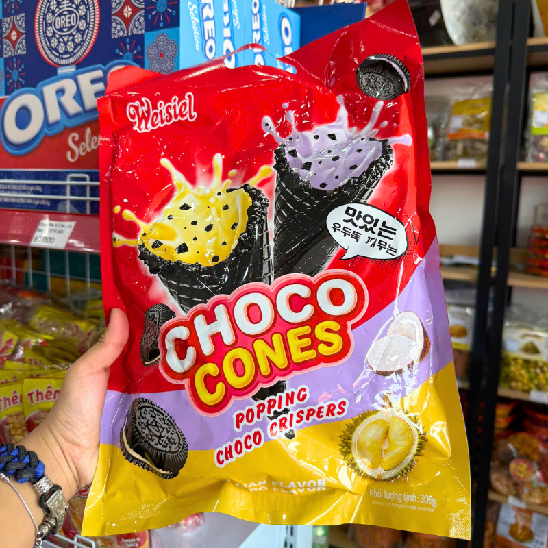 Bánh Kem Ốc Quế WEISIEL (Hương Khoai Môn - Sầu Riêng) 300g