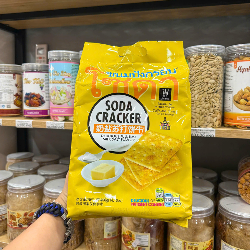 Bánh Quy Soda Ăn Kiêng GODINN Vị Milk Salt Flavor 400g - Bịch 20 gói