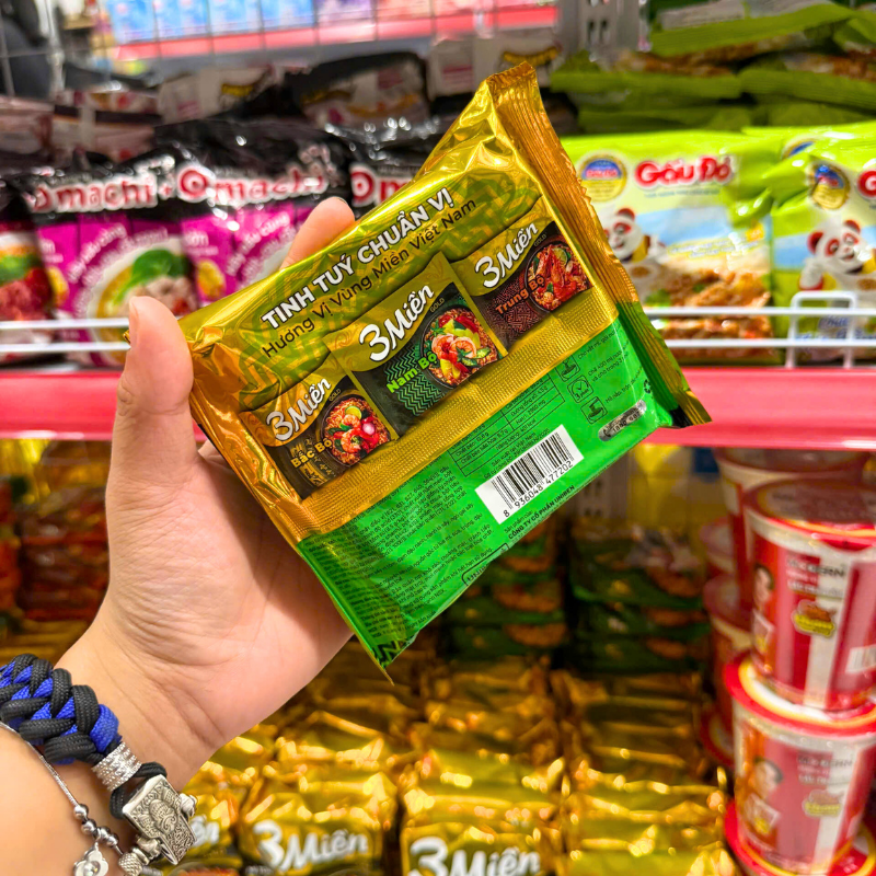 Sỉ mì Gói 3 MIỀN GOLD Nam Bộ Tôm Sú Chua Cay 75g