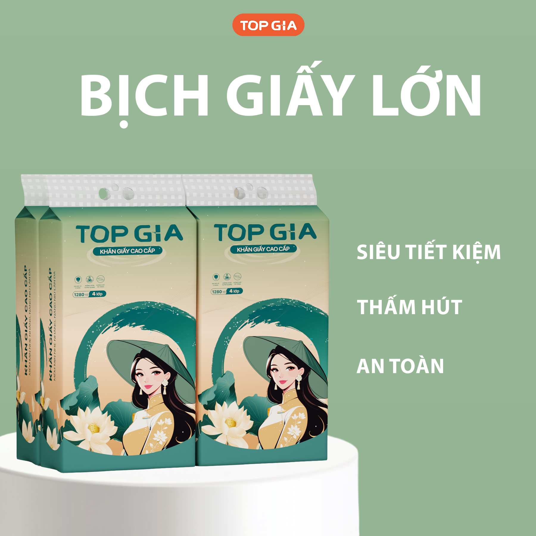 Giá sỉ 1 Bịch Giấy Rút Đáy Topgia Sắc Việt