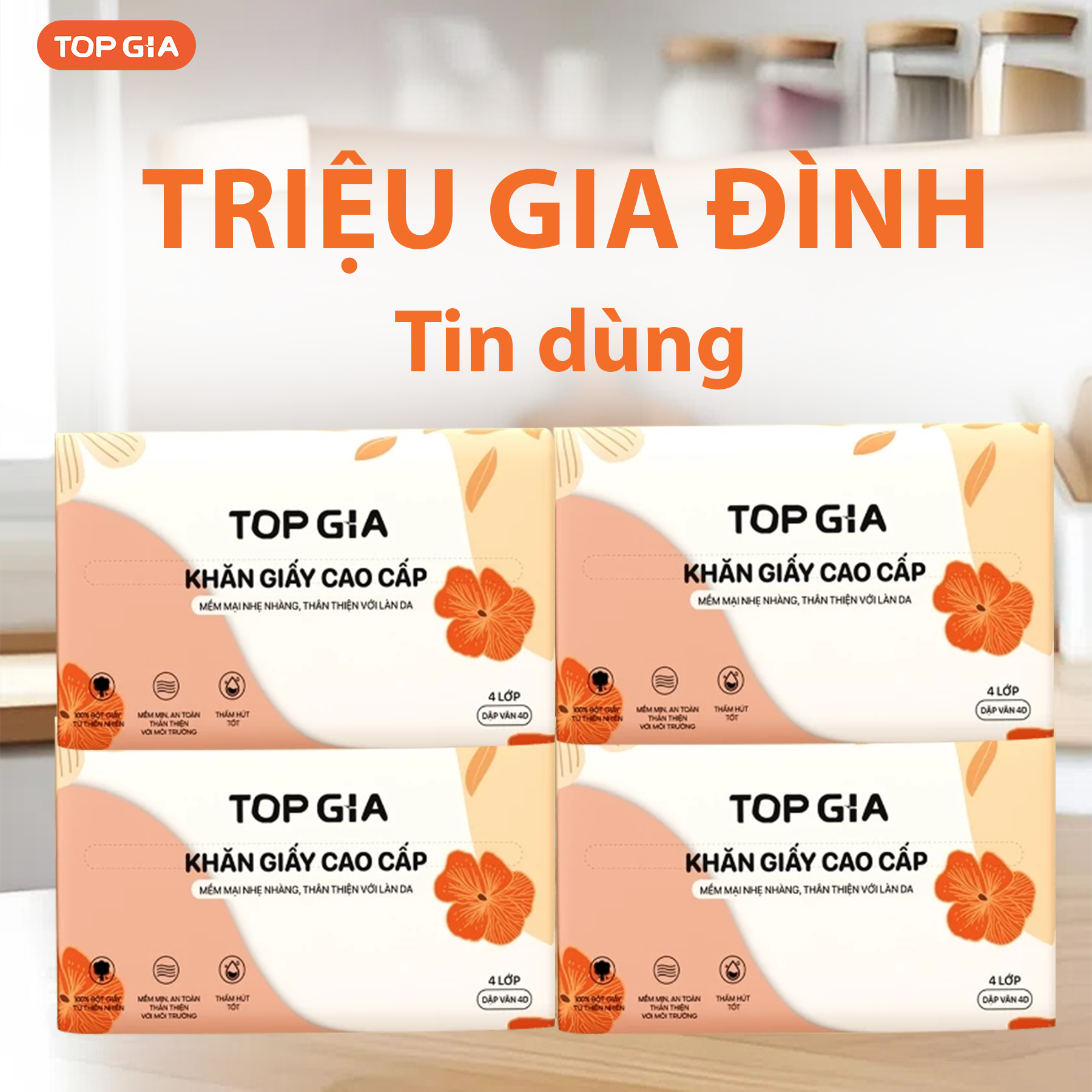 1 Thùng 36 Gói Giấy Ăn Topgia Sắc Hạ