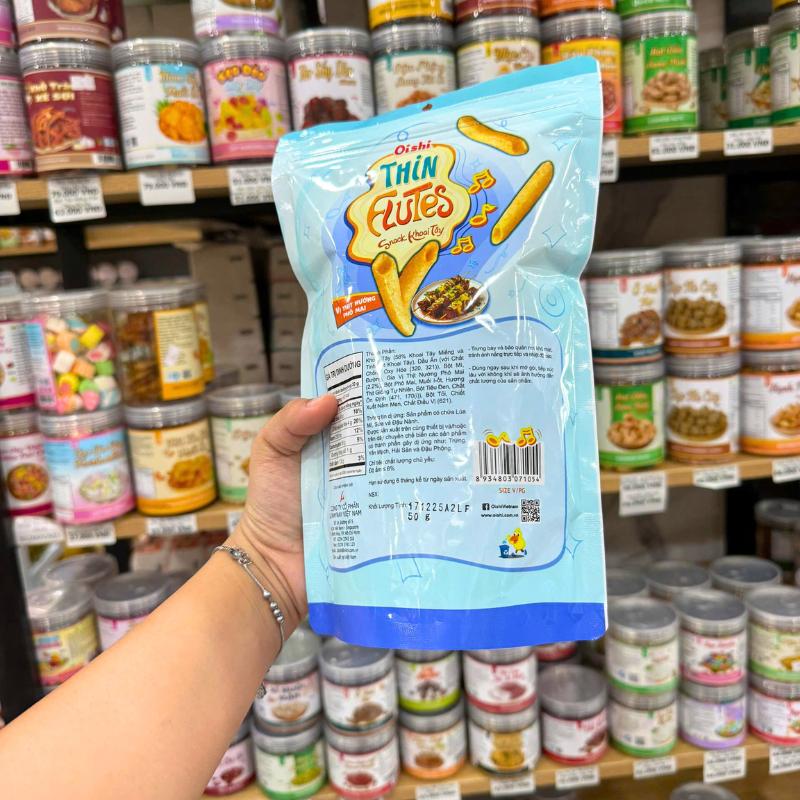 Kho sỉ snack Khoai Tây Oishi Vị Thịt Nướng Phô Mai 50g