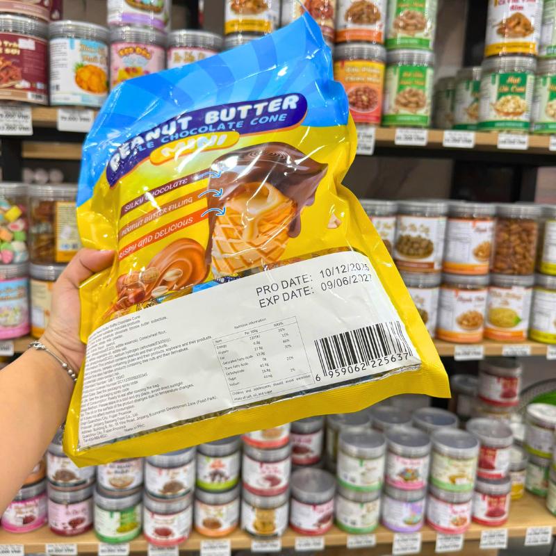 Bánh Ốc Quế Waffle Bơ Đậu Phộng Socola BX 300g