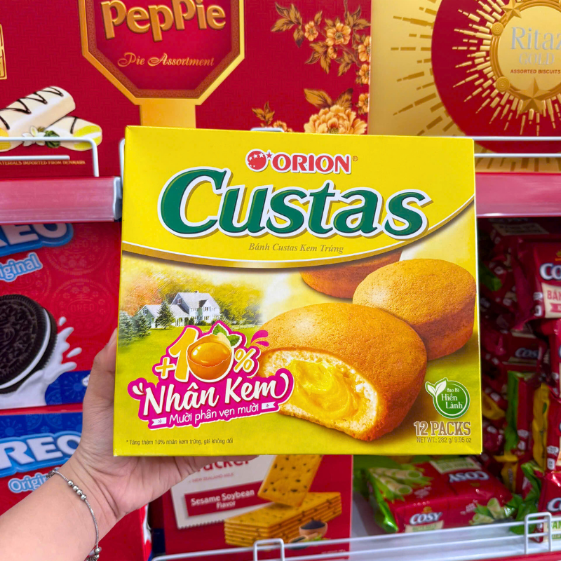 Giá sỉ bánh Custas Nhân Kem Trứng - Hộp 12 Gói