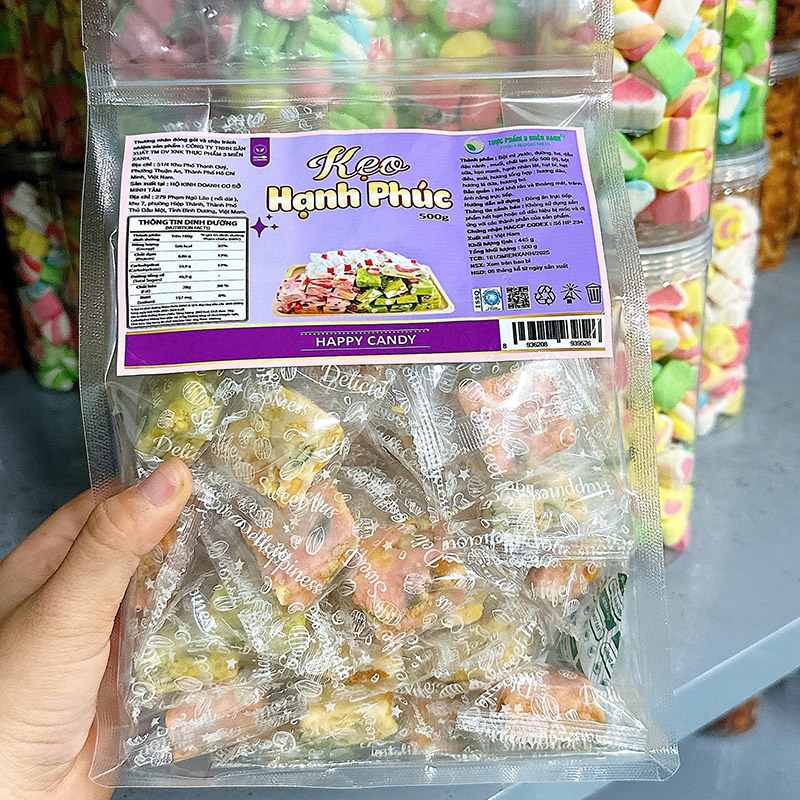 Giá sỉ kẹo Hạnh Phúc Túi Zip 500g