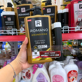Dầu Gội Romano Grandiose 650g - Dầu Gội Nam Chai Vàng (Tặng Sữa Tắm Sạch Sảng Khoái) - 8935212813808