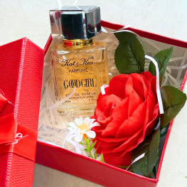 Set Hộp Quà Tặng Nước Hoa Nữ Kat Kev Parfume Good Girl 50ml - Hộp Hoa Rơm Nhiều Màu - SETQUAKATKEV03
