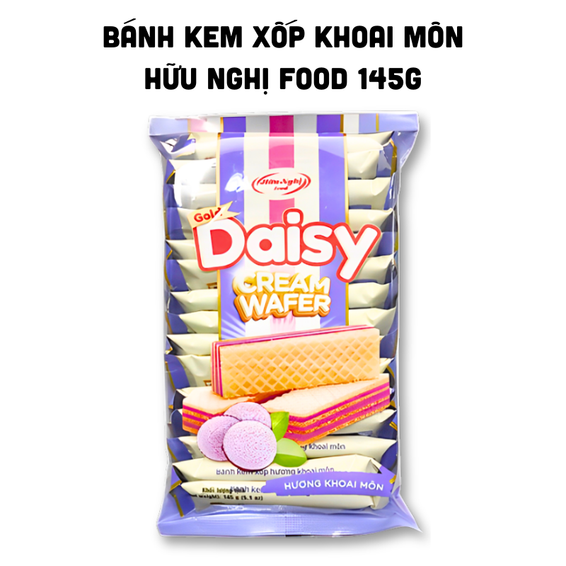 Bánh Kem Xốp Hữu Nghị Daisy Hương Khoai Môn 145g