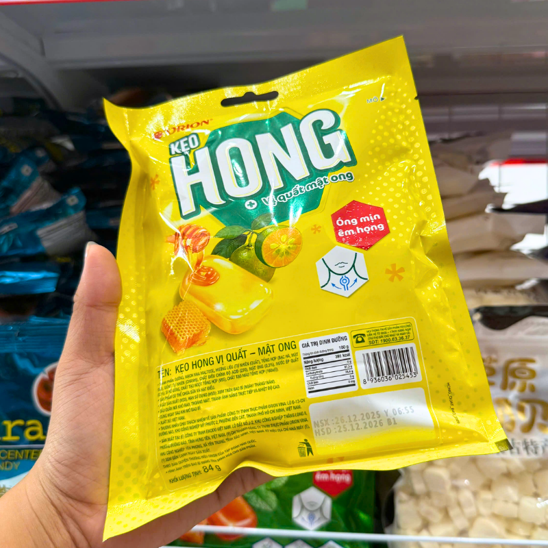 Kẹo Họng ORION Vị Quất Mật Ong Gói 84g