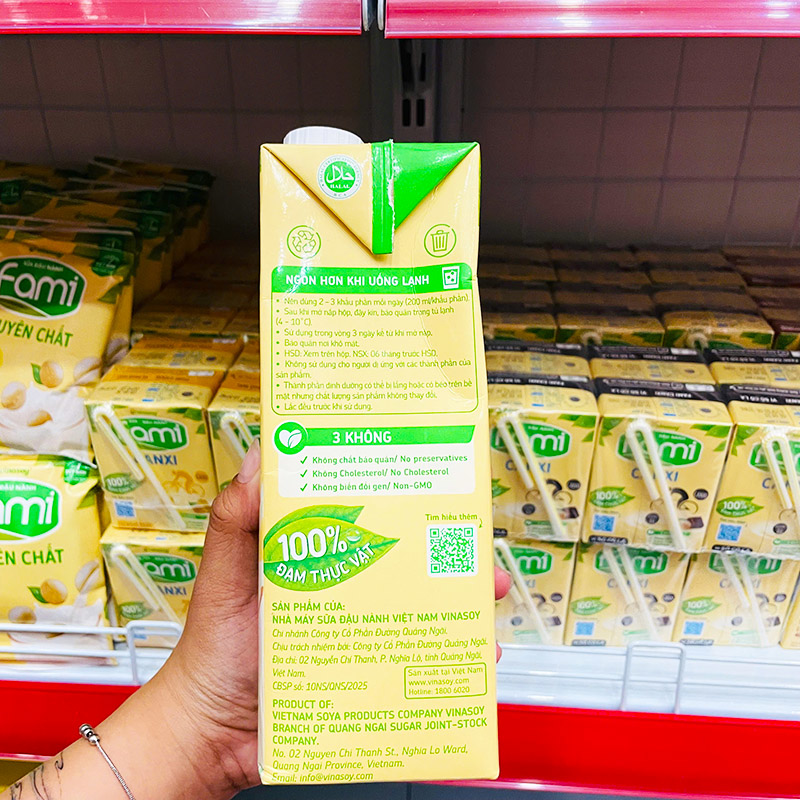 Sữa Đậu Nành FAMI Nguyên Chất Hộp Lớn 1 Lít