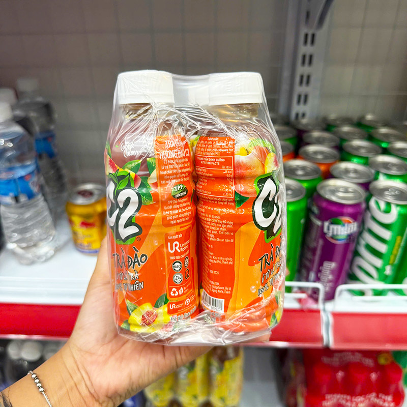 Trà Xanh C2 Hương Đào Lốc 6 Chai Nhỏ (225ml/Chai)