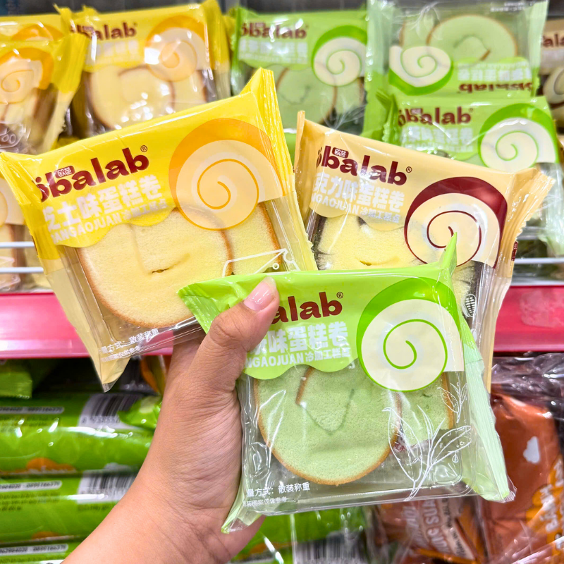 Giá sỉ 1 Cái Bánh Bông Lan Cuộn OBALAB Vị Socola/ Vị Trà Xanh/ Vị Phô Mai 60g