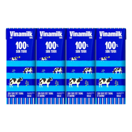 1 Lốc 4 Hộp Sữa Tươi Tiệt Trùng VINAMILK Ít Đường 180ml/Hộp - 8934673581349