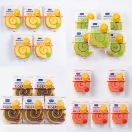 5 Cái Bánh Bông Lan Cuộn Da Hổ ZHUOGUAN 4 Màu (Vàng, Hồng, Nâu, Xanh) - 6978356700223CB5