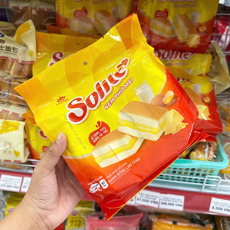 Kho sỉ bánh Bông Lan Tầng Kem Phô Mai Solite 115g (5 Gói x 23g)
