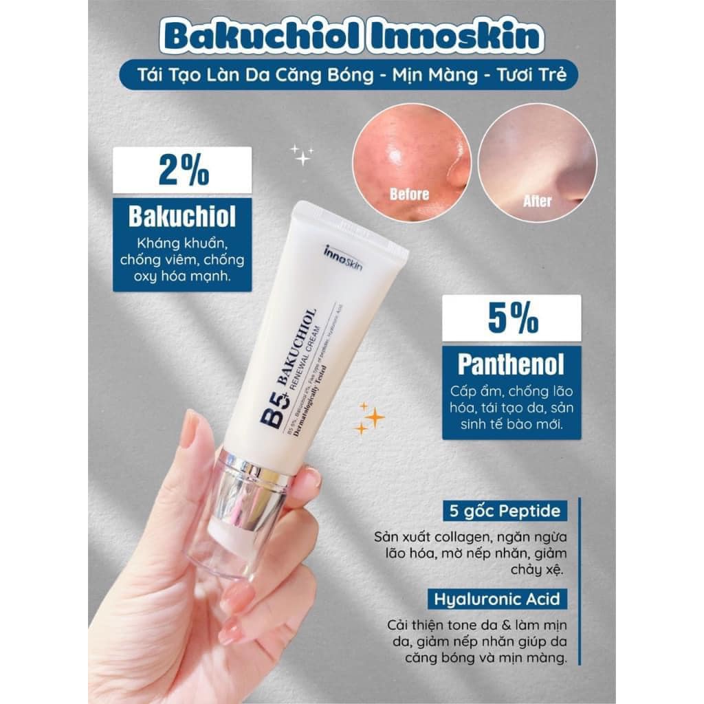 Kem Dưỡng Cấp Ẩm Và Tái Tạo Da B5 + Bakuchiol Cream Innoskin 40ml