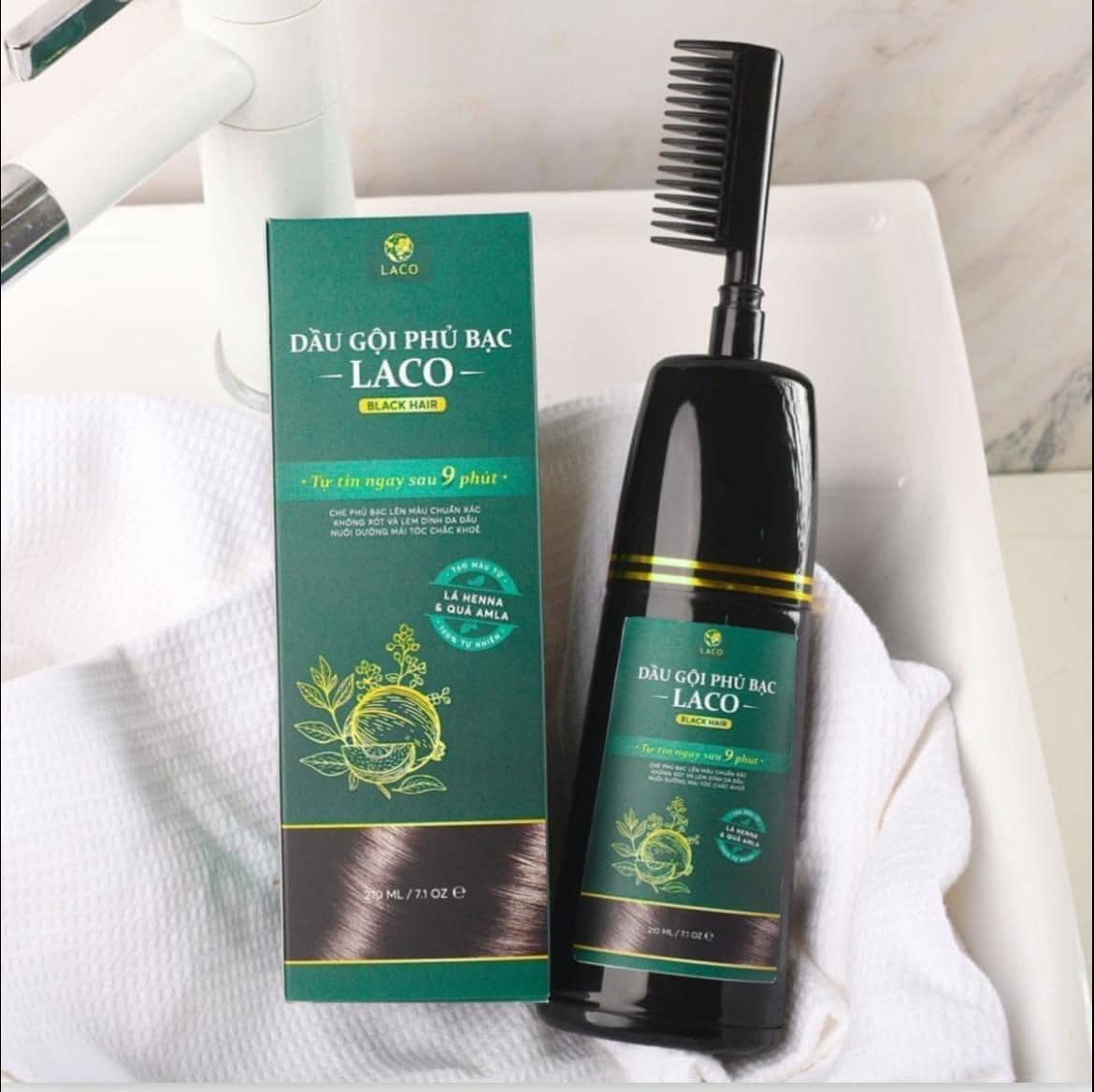 Dầu Gội Phủ Bạc Laco Màu Đen Nháy Sau Vài Phút