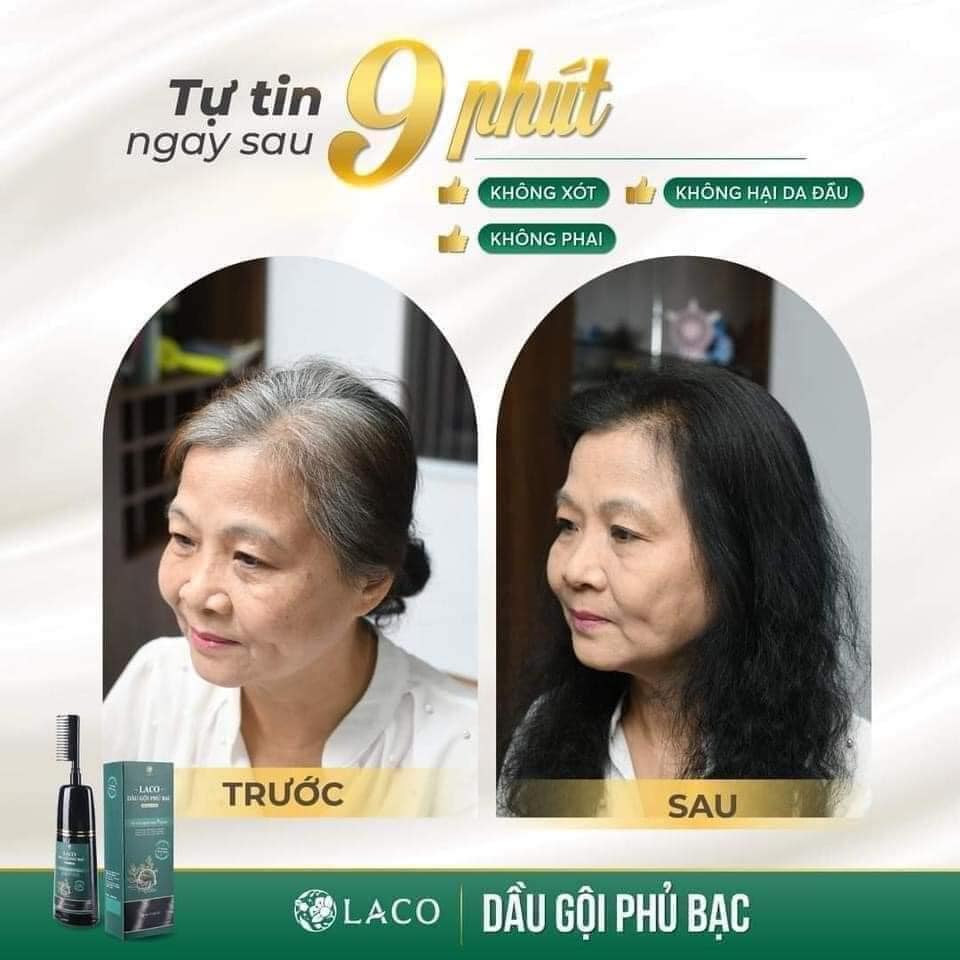 Dầu Gội Phủ Bạc Laco Màu Đen Nháy Sau Vài Phút