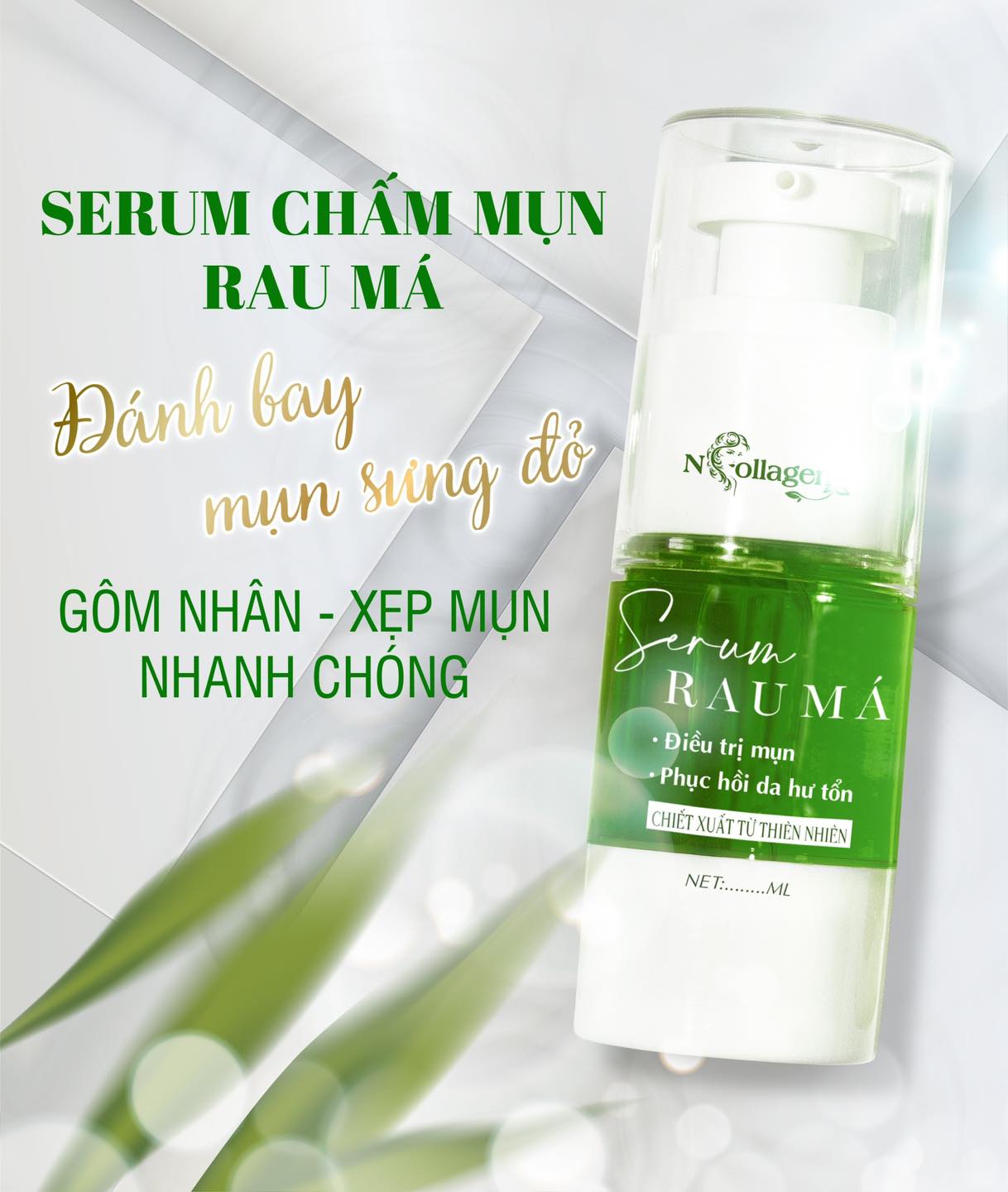 Serum Chấm Mụn Rau Má N Collagen dũng sĩ diệt mụn bất kẻ mọi loại da