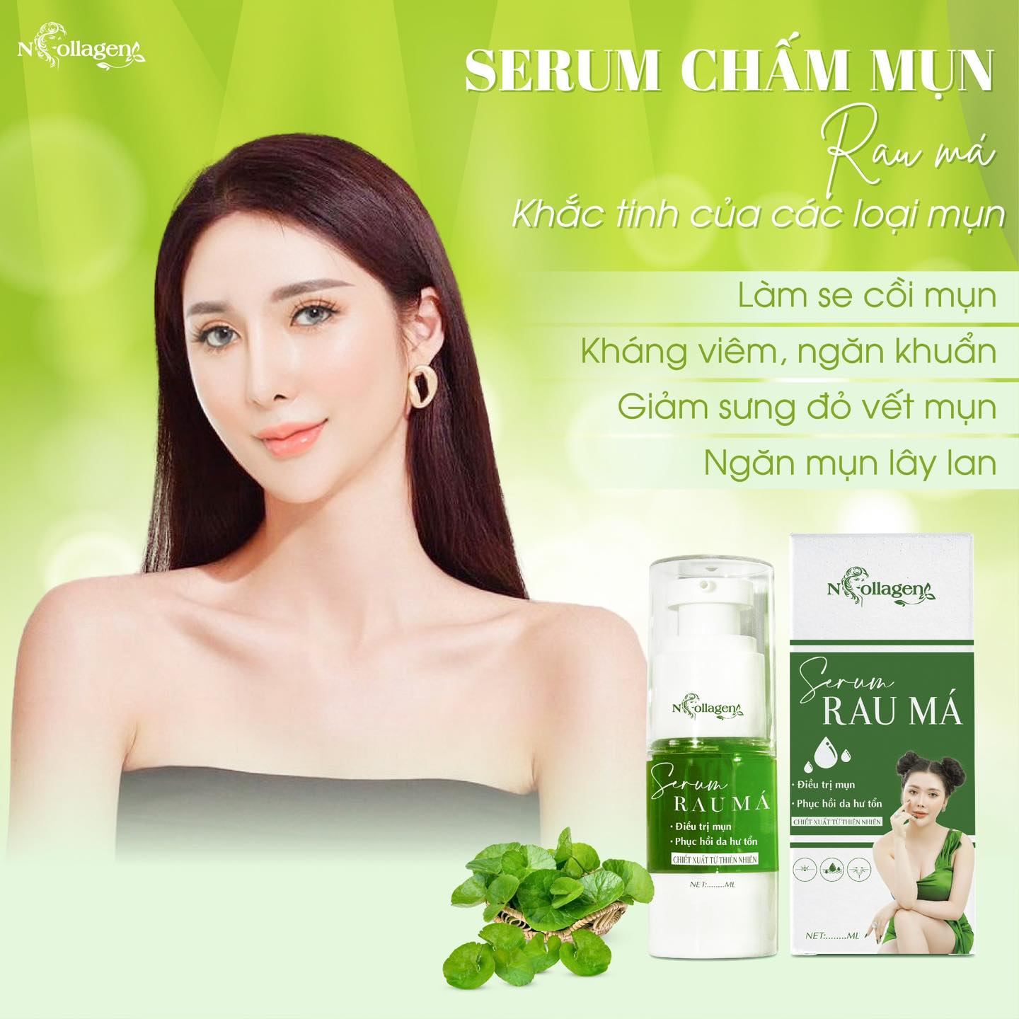 Serum Chấm Mụn Rau Má N Collagen dũng sĩ diệt mụn bất kẻ mọi loại da