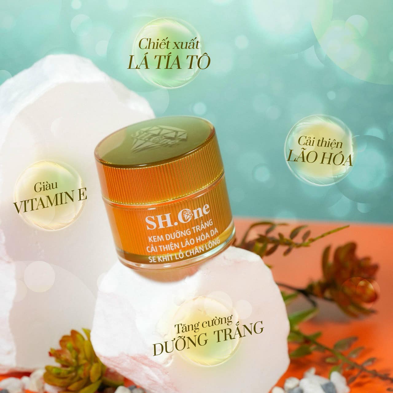 Kem Face Dưỡng Trắng Chống Lão Hoá B4 SH One Vàng Chiết Xuất Lá Tía Tô chính hãng