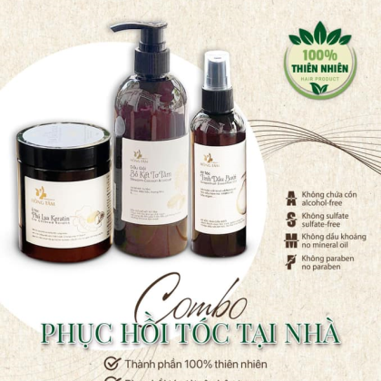 Combo Dầu Gội Đầu Bồ Kết Tơ Tằm Hồng Tâm