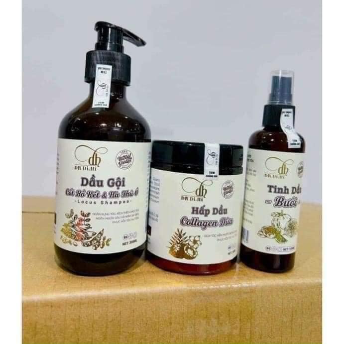 Combo gội xã xịt bồ kết bưởi dừa Dr Di.Hi bộ 3 món