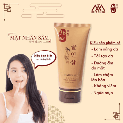 Sữa Rửa Mặt 36 Vị Mật Nhân Sâm MeeA Organic chính hãng