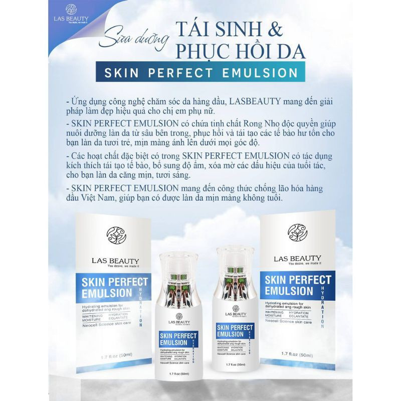 Sữa Dưỡng Rong Nho Las Beauty Skin Perfect Emulsion 50ml
