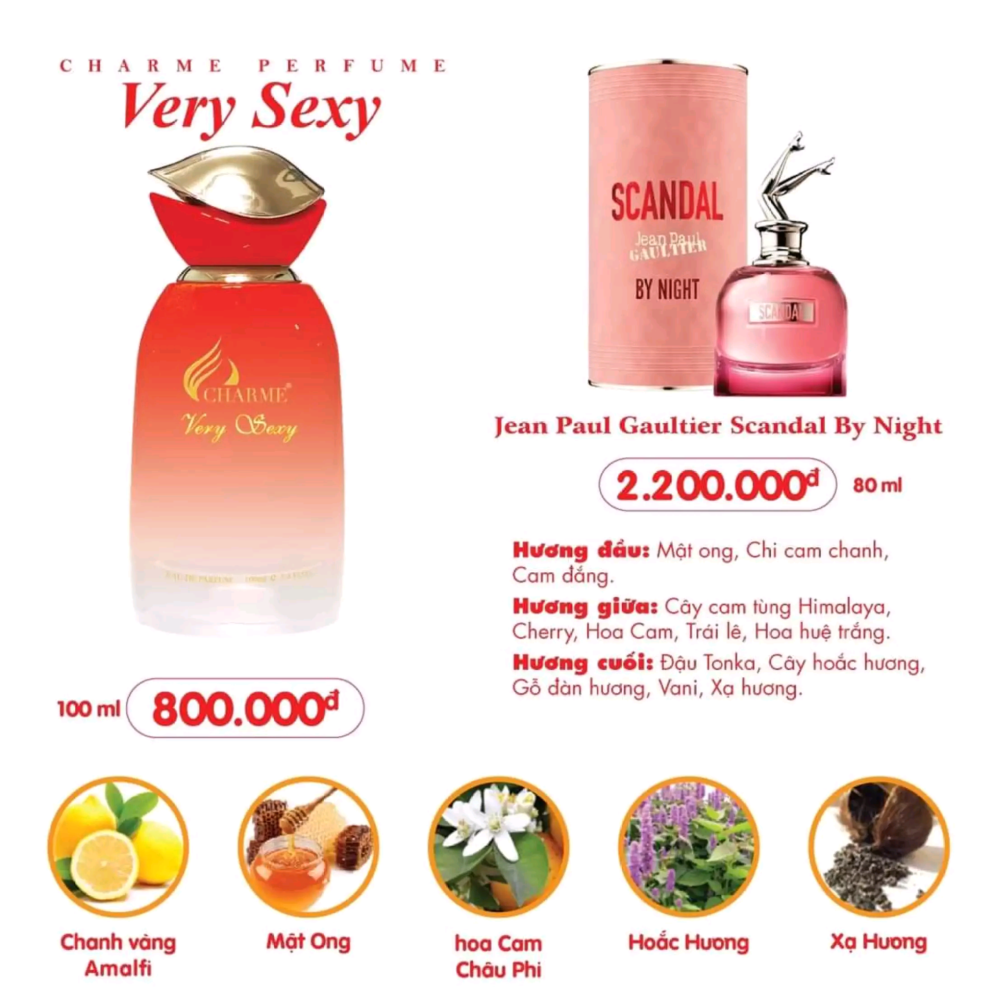 Nước hoa nữ Charme Very Sexy 100ml Lấy cảm hứng từ sự kết hợp các hương hoa yêu thích