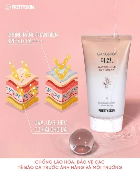 kem chống nắng Pretty Skin Gangnam Watery Mild Sun Cream