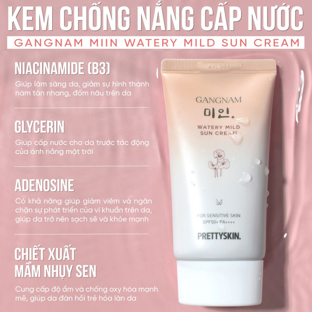 kem chống nắng Pretty Skin Gangnam Watery Mild Sun Cream
