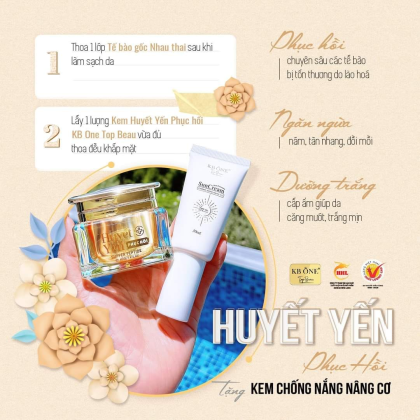 Kem Huyết Yến đặc trị nám, dưỡng trắng của KBONE TOP BEAU