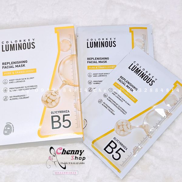 Mặt Nạ Colorkey Luminous B5 Màu Vàng Cam Thảo Hộp 10 Miếng