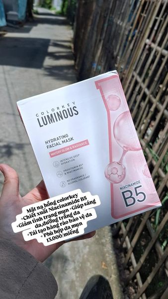 Mặt Nạ Colorkey Luminous B5 Facial Mask Hydrating Dưỡng Ẩm Sáng Da Với Niacinamide 25ml