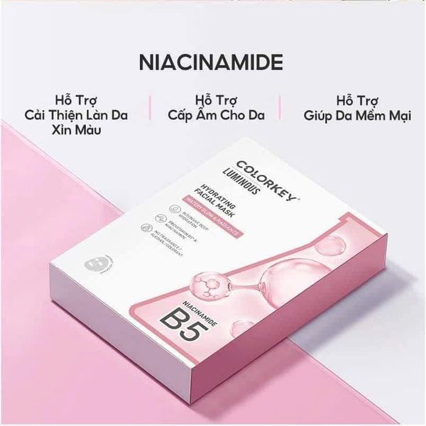 Mặt Nạ Colorkey Luminous B5 Facial Mask Hydrating Dưỡng Ẩm Sáng Da Với Niacinamide 25ml