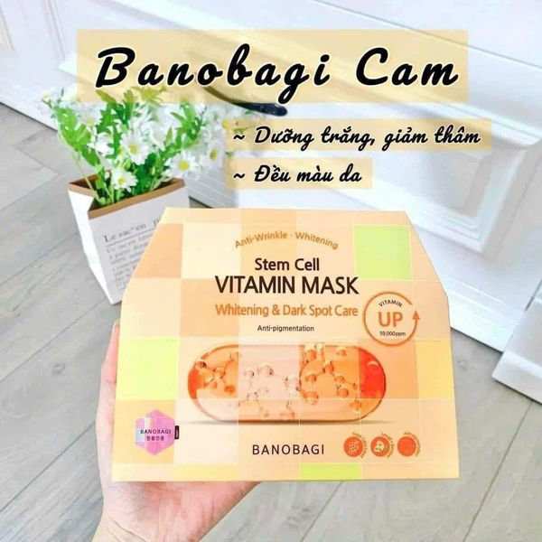 Mặt Nạ Banobagi Màu Cam Stem Cell Vitamin Mask Whitening Dark Spot Care 10 Miếng