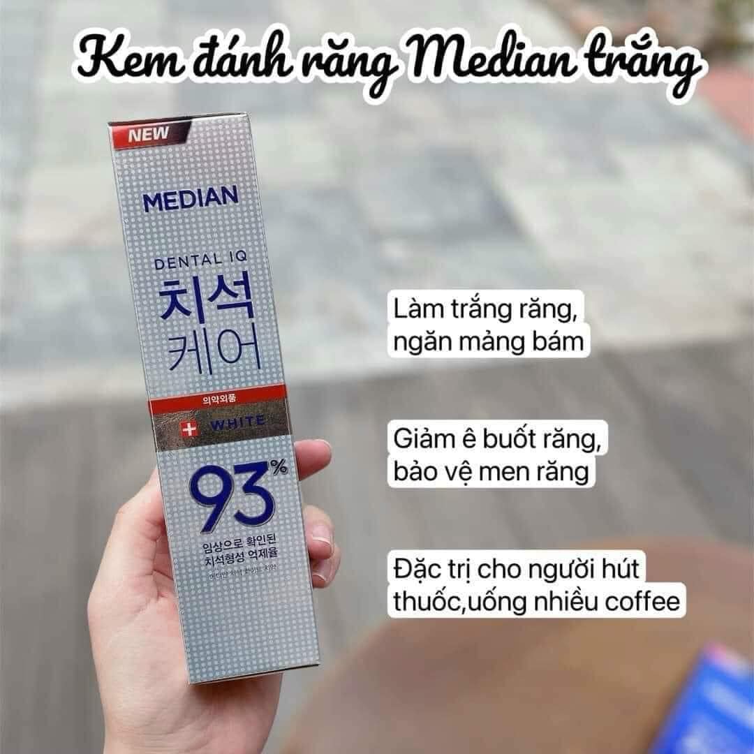 Kem Đánh Răng Median IQ 93% Trắng Răng Màu Trắng Bạc 120g