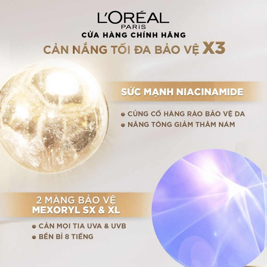 Kem Chống Nắng Loreal Nâng Tông Giảm Thâm UV Defender Bright & Clear SPF 50+ PA ++++ 50ml