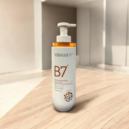 Bộ dầu gội xả Visiami Biotin B7 "Cam" Cordyceps 780ml - Đông trùng hạ thảo giảm rụng mọc tóc nhanh