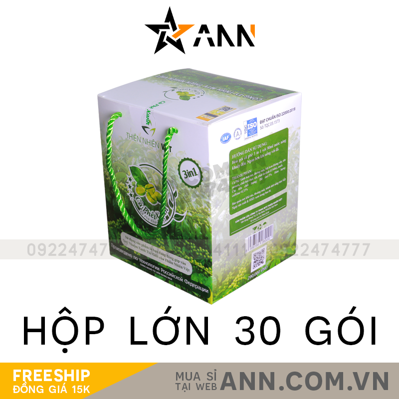8936188260092-11.png Cà Phê Xanh Thiên Nhiên Việt Hộp Lớn 30 Gói - 8936188260092