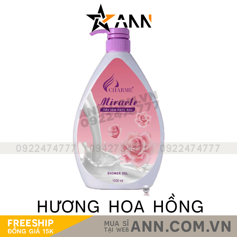 8936194690234-1.png Sữa Tắm Nước Hoa Charme Miracle 1000ml Hương Hoa Hồng - 8936194690234