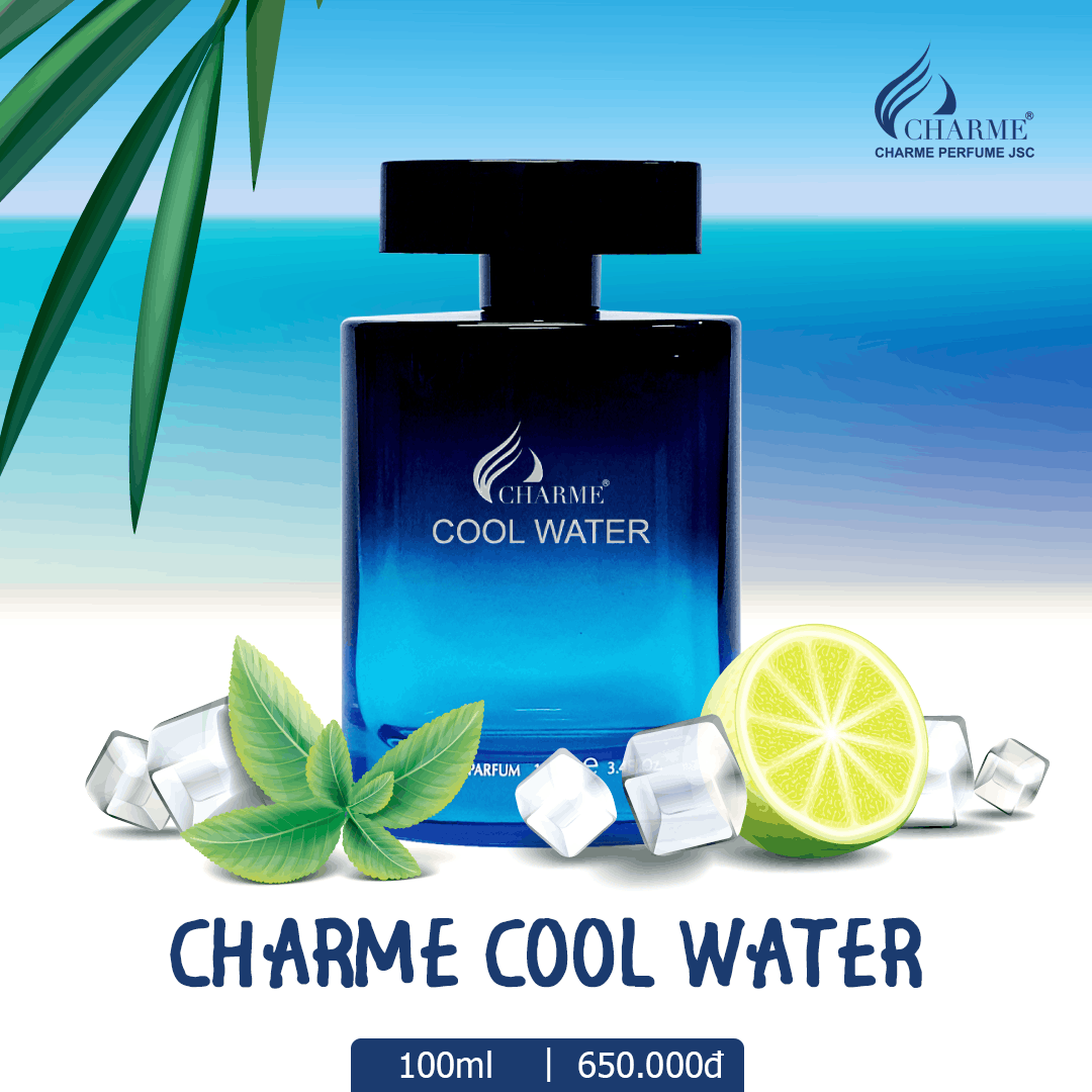 🌊 Là vị “hoàng tử biển cả” đầy mạnh mẽ, Charme Cool Water mang đến sự mát lạnh sảng khoái đầy cuốn hút cho những chàng trai yêu thích sự đơn giản.