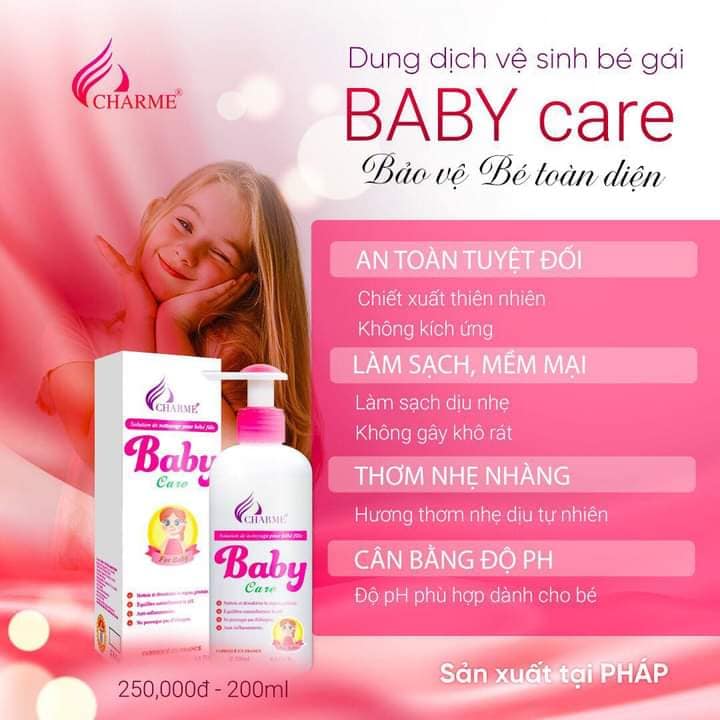 Dung dịch vệ sinh bé gái Baby Care charme chính hãng