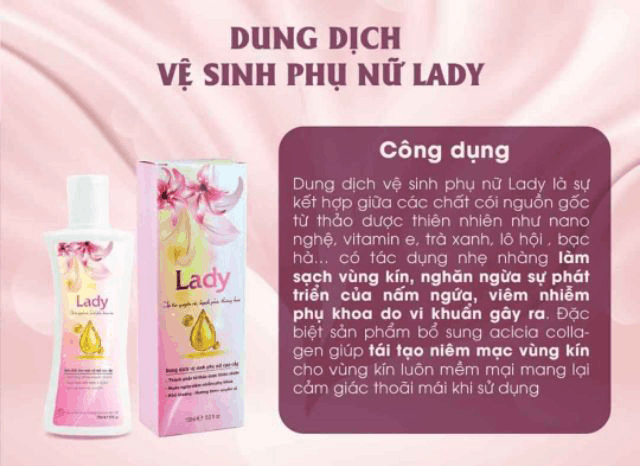 Dung dịch vệ sinh phụ nữ cao cấp Lady công ty Hồng Tâm chính hãng